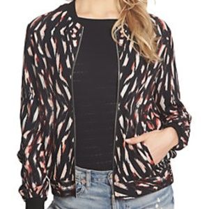 LIKE NEW 1. State Abstract-Print Bomber Jacket
